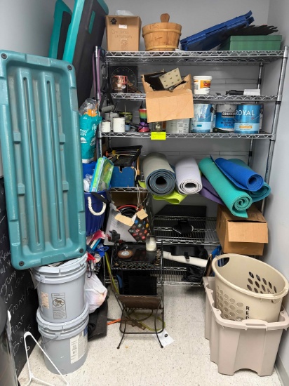 Wire shelves and contents