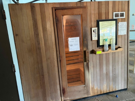 Wood Sauna (electric), approx 73" x 97" x 84"