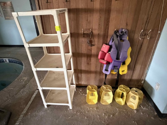 Plastic Shelf, approx 18" x 18" x 57"