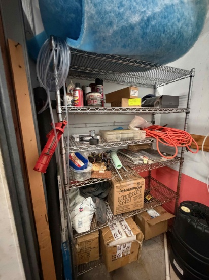 Wire shelves and contents