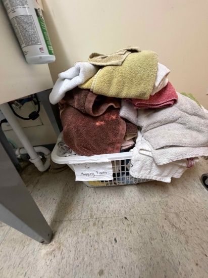 Lot of towels in laundry basket