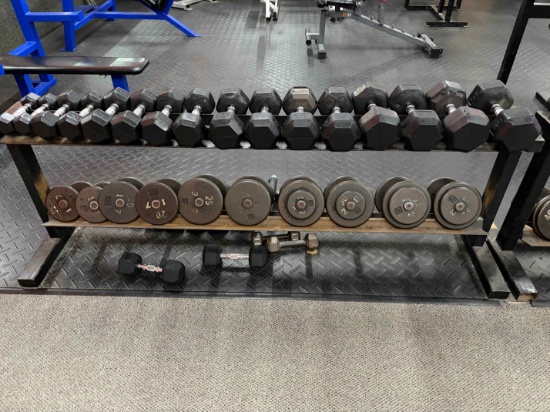 Steel Dumbell Rack with Dumbells
