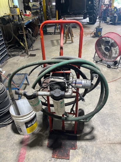 Transfer Pump on Hand Truck
