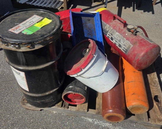 Assorted Tanks & Grease Pallet