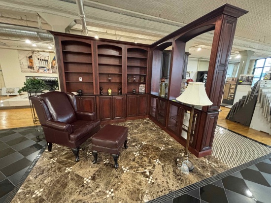 Maple Cabinets and Shelves with Lounge Chair