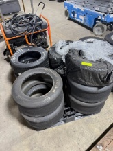 Pallet of Misc Racing Slicks and/or dirt track tires. 4 new and 5 used. Hoosier brand