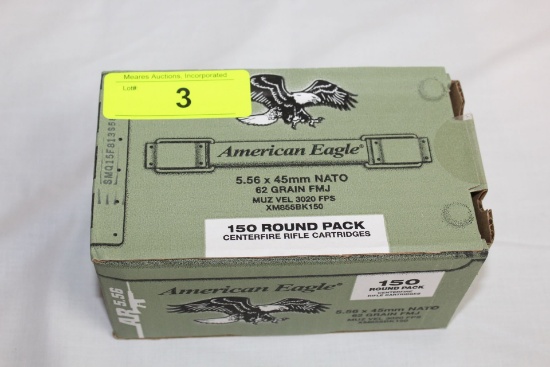 150 Rds. of American Eagle 5.56x45 NATO 62 Gr. Ammo.