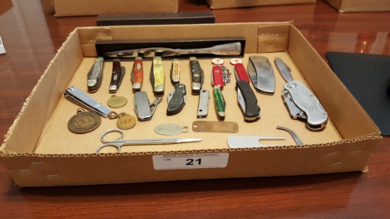 Box lot of Knives, Case, Camillus, Boker,