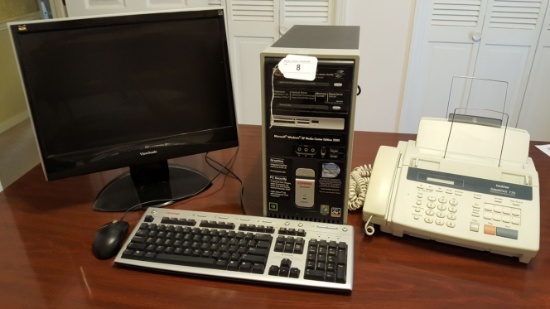 Compaq Desktop Computer and Brother Fax Machine