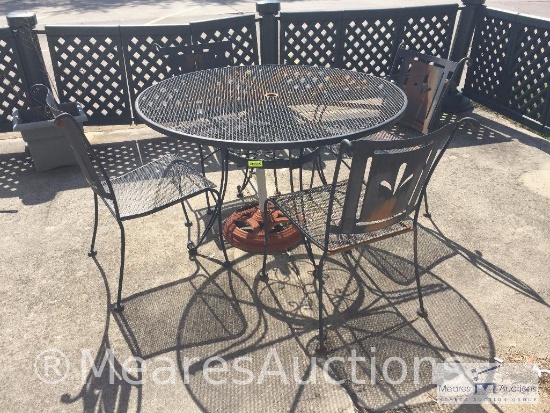 Wrought iron table and chairs