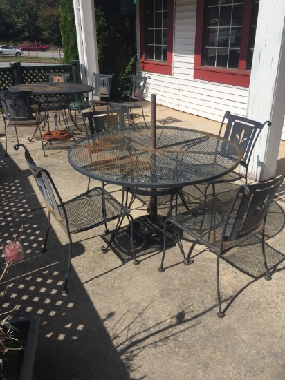 Wrought iron table and chairs