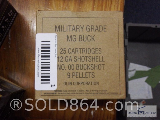 Full box - Military Grade MG Buck 12 gauge shells - 00 Buckshot