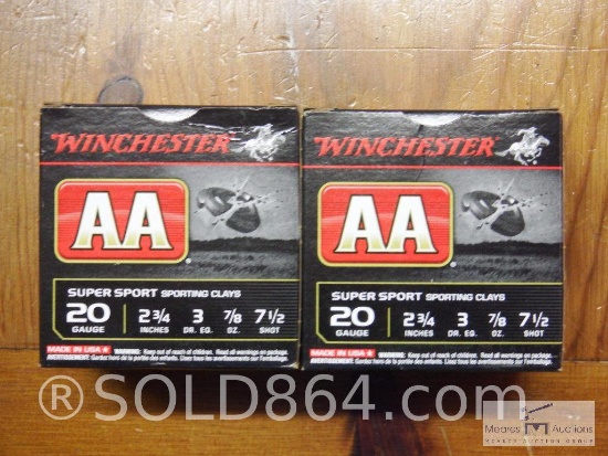 Two boxes - Winchester AA 20-gauge shotgun shells