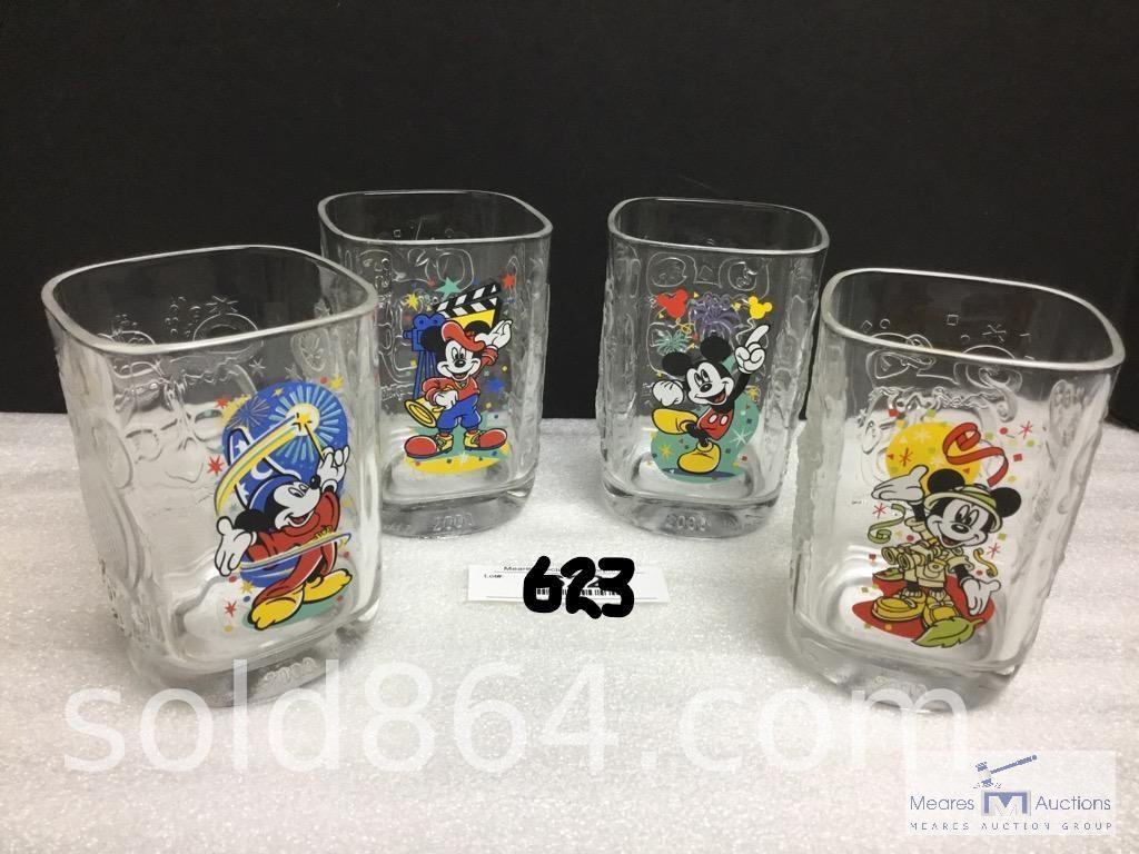 Sold at Auction: Group of 4 Assorted Disney Glass Cups