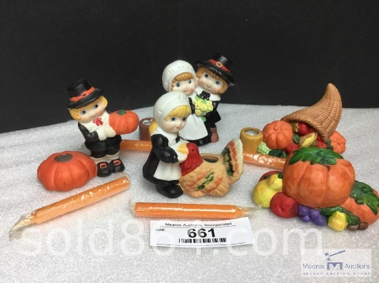 5 - Thanksgiving Figurine Candleholders