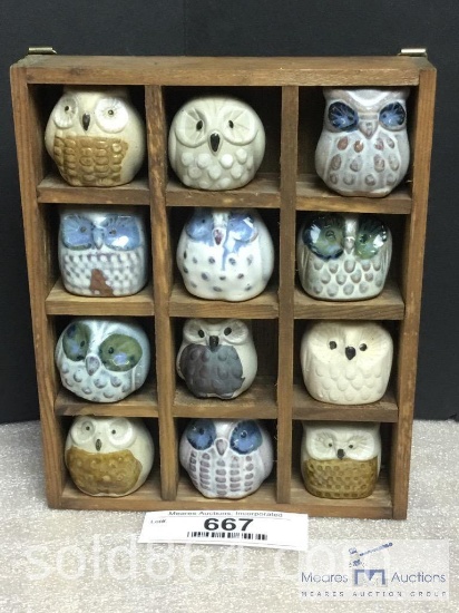 9 - Wood Owls with Stand