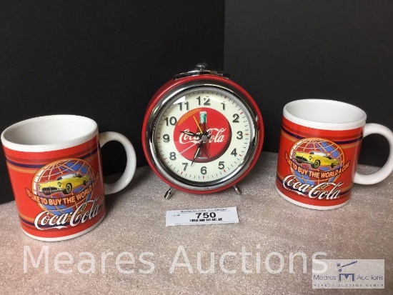 1 Coca-Cola Clock and 2 Mugs