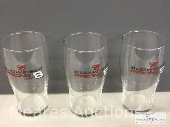 3- Dale Earnhardt Jr. Budweiser Drinking Glasses