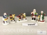 Dept 56 Heritage Village Collection -TOYMAKER ELVES /SANTA AND MRS CLAUSE