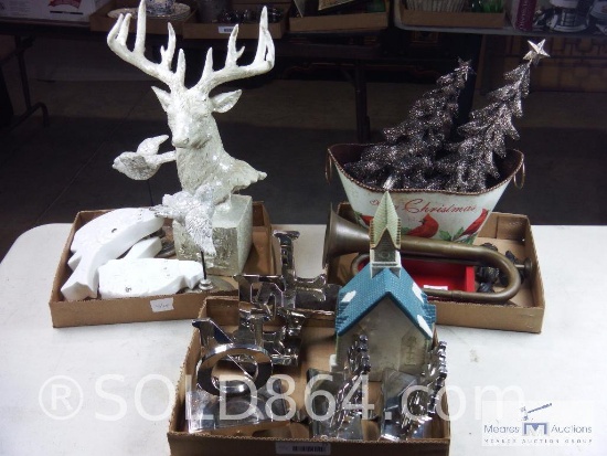 Three full boxes - Christmas, holiday decor and more
