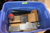 Large Tote with .45 Bullets, .45 Casings and Misc. Items.