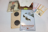 Winchester Metal Sign, Camo Poncho and Maps.