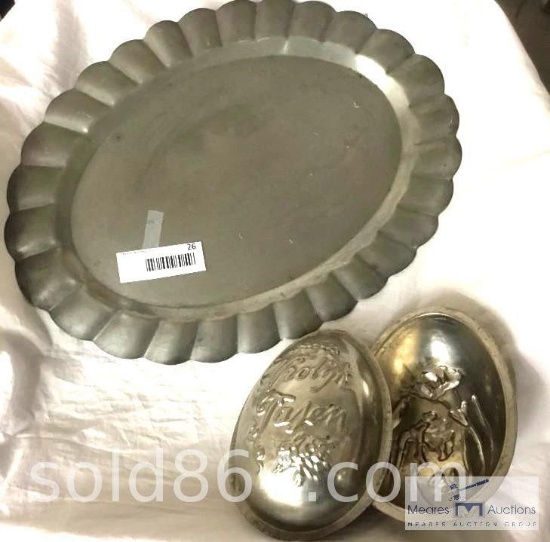 Pewter Tray and Candy Mold