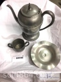 Pewter Teapot - Dish - Sugar Dish
