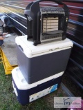 Two coolers and heater