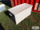 Suncast outdoor storage box with lid