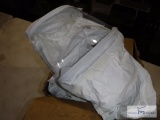 Large box of new hoods with face shields