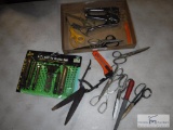 Large lot of scissors and utility knives