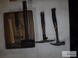 Group of various hammers