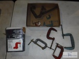 Large lot of C-clamps and other clamps