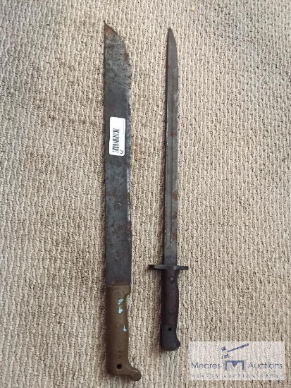 Wilkinson bayonet and machete