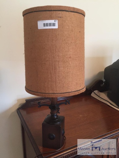 Rustic lamp with shade