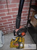 Group of (2) foot pumps and leaf blower