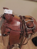 Western Saddle, Bridle, Blanket & Stand.