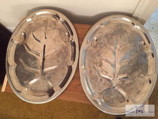 Two silver plated serving dishes