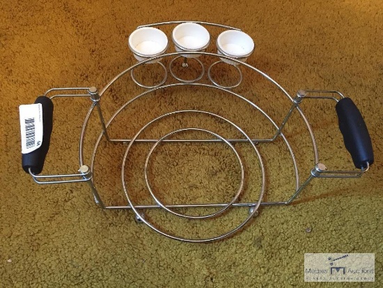 Serving tray with sauce cups