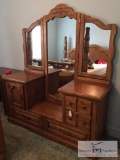 Beautiful solid wood dresser with mirror