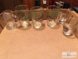 Shot glasses & glass vase