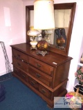 Wooden dresser with mirror