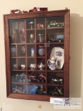 Wall display case & contents