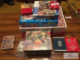 Lot of assorted puzzles and playing cards