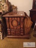 Wooden End Table with built in magazine rack