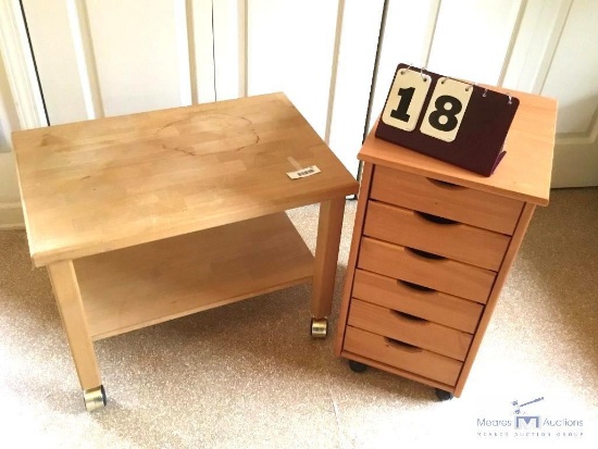 CART AND 6 DRAWER CABINET