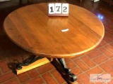 ROUND OCCASIONAL TABLE WITH WROUGHT IRON LEGS