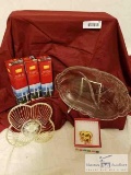 Holiday Relish tray , Electric candles