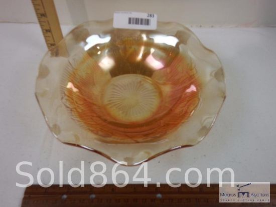 9.5" diameter Carnival Glass Bowl